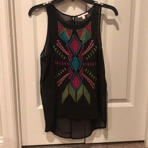 GB Juniors Shear Embroidered Top Small